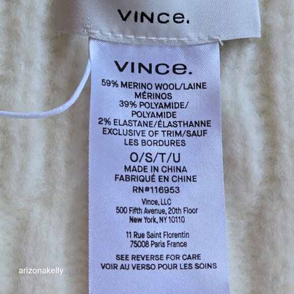 NWT Vince Cable Knit Merino Blend Ivory Thick Scarf - Picture 7 of 14